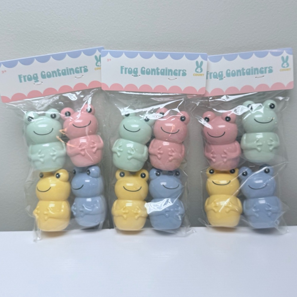New Target Bullseye Playground Set of 12 Frog Shaped Pastel Containers